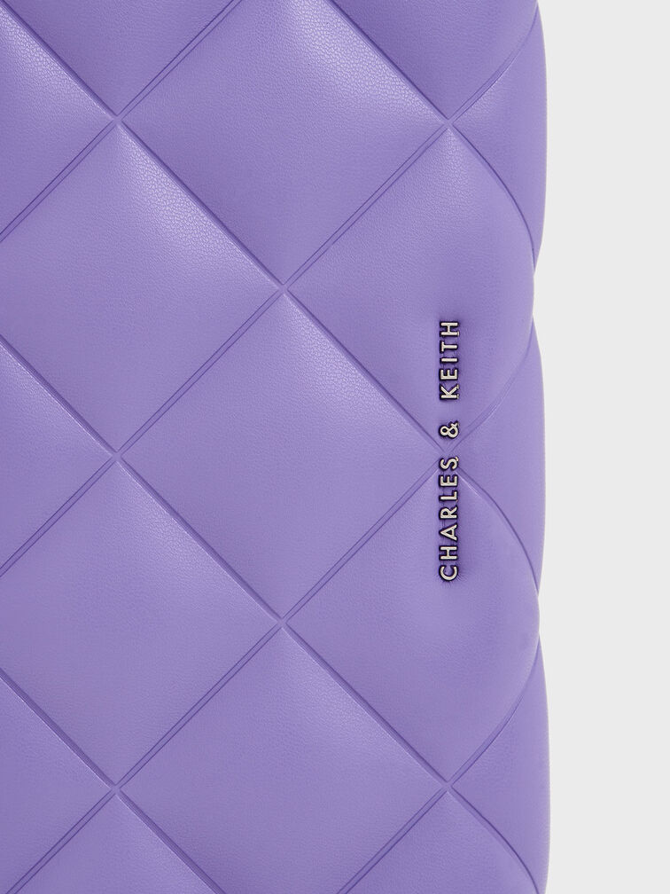 Danika Quilted Long Wallet, Purple, hi-res