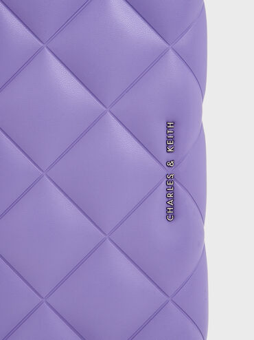 Danika Quilted Long Wallet, Purple, hi-res