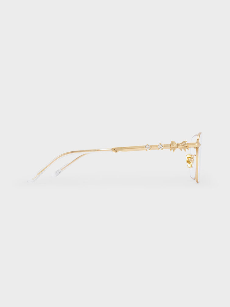 Paige Clear Rectangular Sunglasses, Brush Gold, hi-res