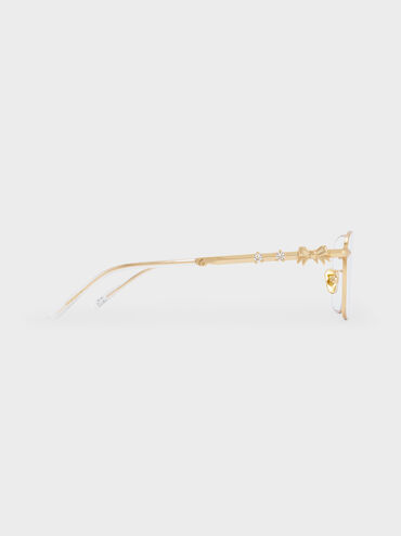 Paige Clear Rectangular Sunglasses, Brush Gold, hi-res