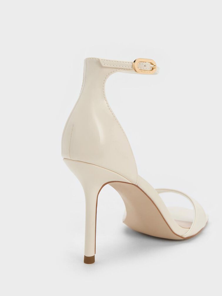 Patent Ankle Strap Heeled Sandals, Chalk, hi-res