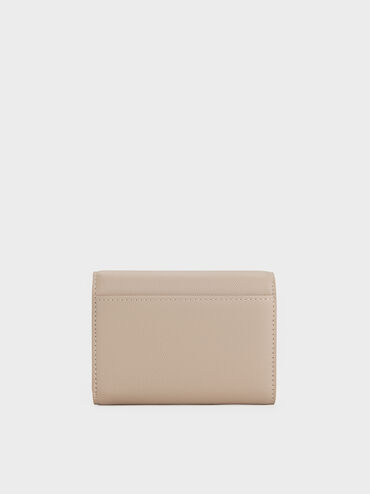 Briony Curved Flap Wallet, Taupe, hi-res