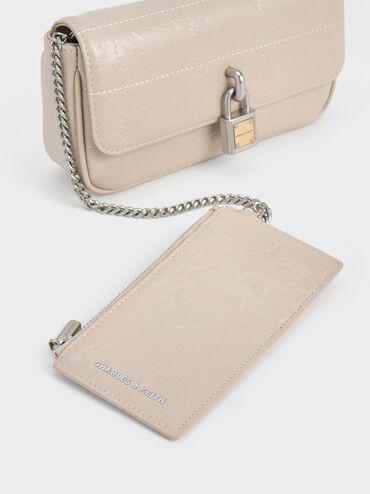 Suki Padlock Crossbody Bag, Oat, hi-res
