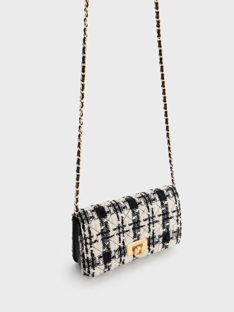 Cressida Tweed Push-Lock Clutch, Multi, hi-res