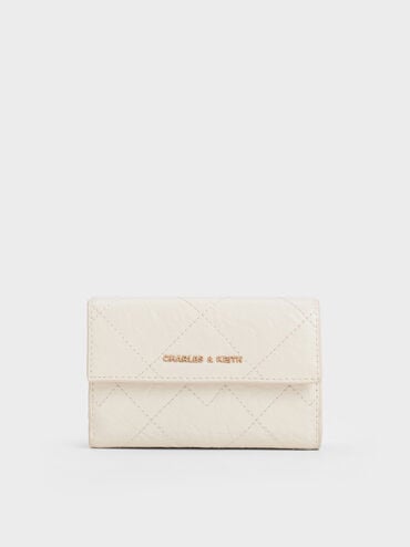 Duo Quilted Fold-Over Wallet, Cream, hi-res