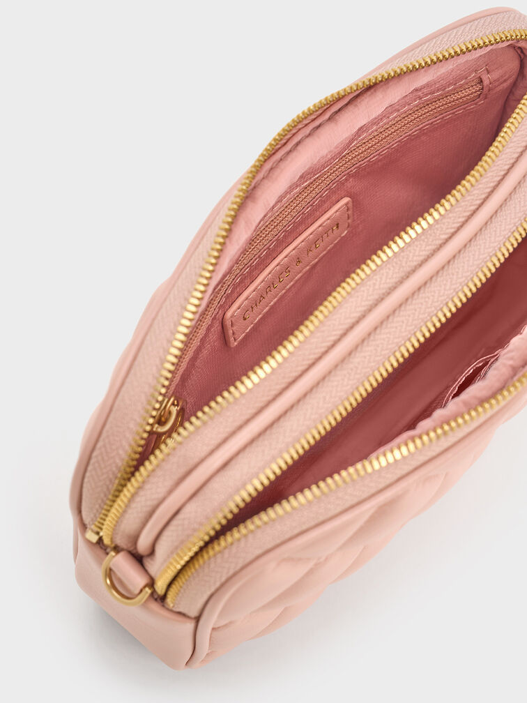 Mini Apfra Quilted Crossbody Bag, Light Pink, hi-res