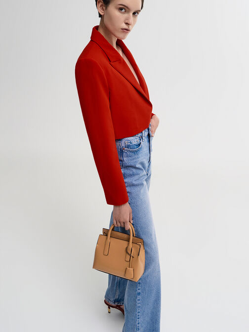Rene Structured Top Handle Bag, Toffee, hi-res