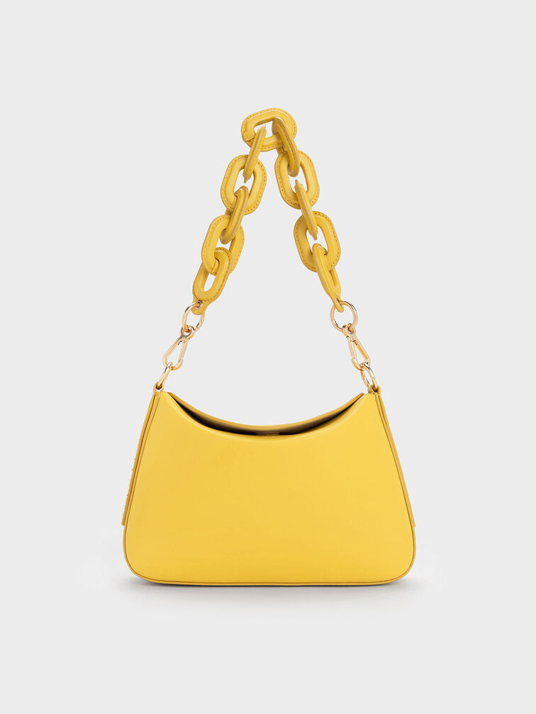 Catena Chain-Handle Bag, Yellow, hi-res