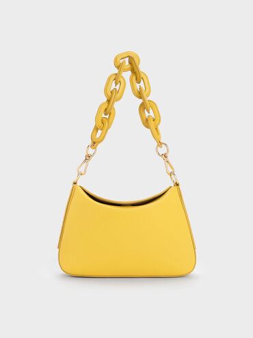 Catena Chain-Handle Bag, Yellow, hi-res