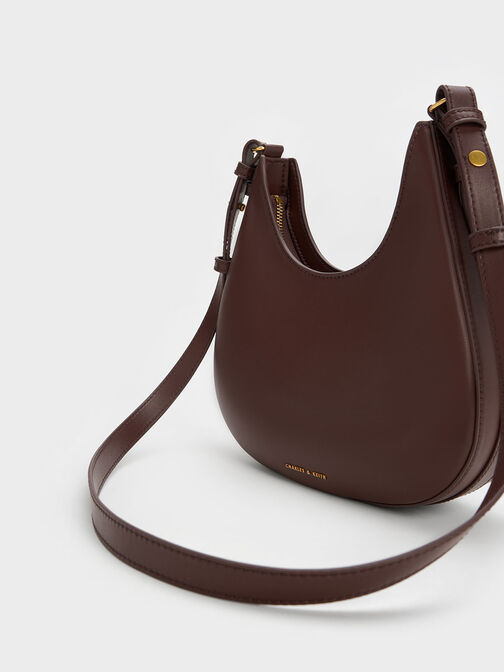 Xanthe Hobo Bag, Dark Brown, hi-res