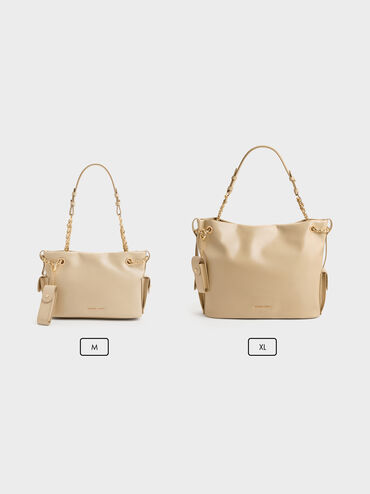 XL Lottie Side-Pocket Tote Bag, Sand Beige, hi-res