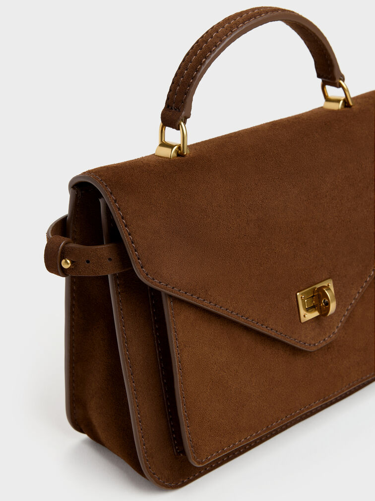 Mini Chance Turn-Lock Crossbody Bag, Pecan Brown, hi-res
