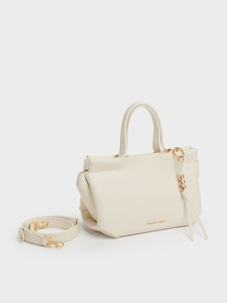Mini Zephyr Tassel Tote Bag, Cream, hi-res