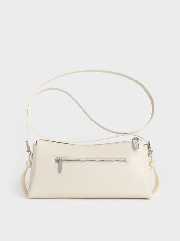 Rachel Elongated Front-Pocket Chain-Handle Bag, Cream, hi-res