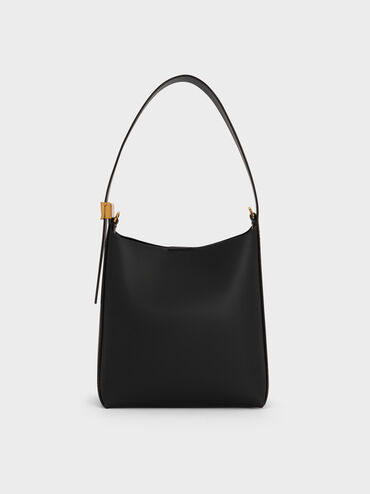 Edna Bucket Bag, Black, hi-res