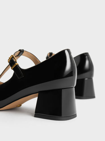 Gabine Leather T-Bar Mary Jane Pumps, Black Box, hi-res