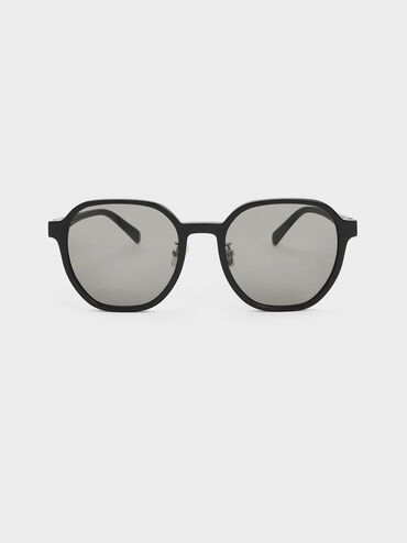 Square Recycled Acetate Sunglasses, Black, hi-res