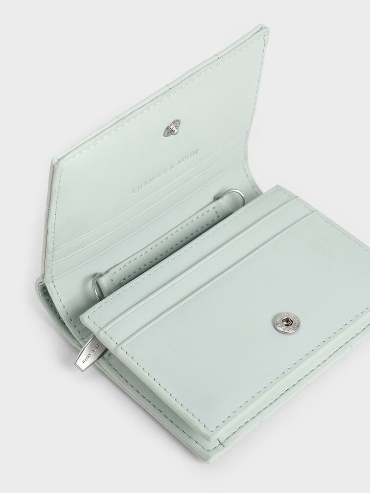 Cassia Quilted Chain-Handle Mini Wallet, Sage Green, hi-res