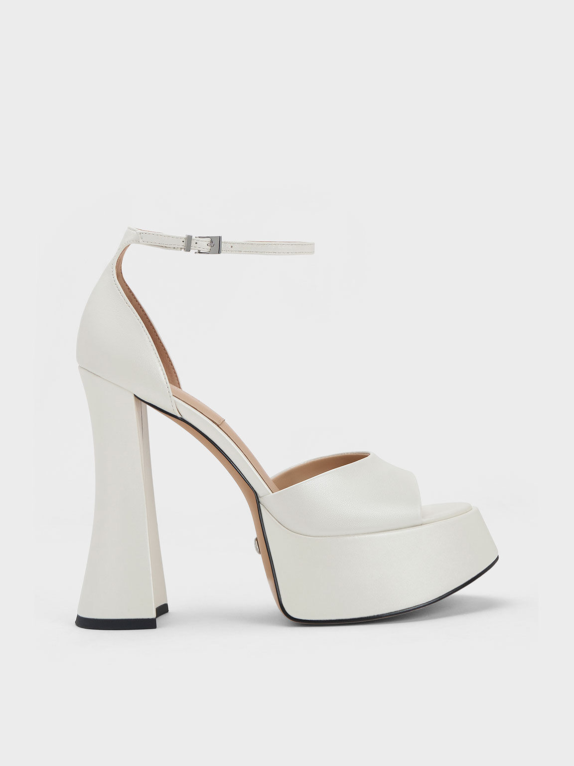 White high shop heel platform sandals