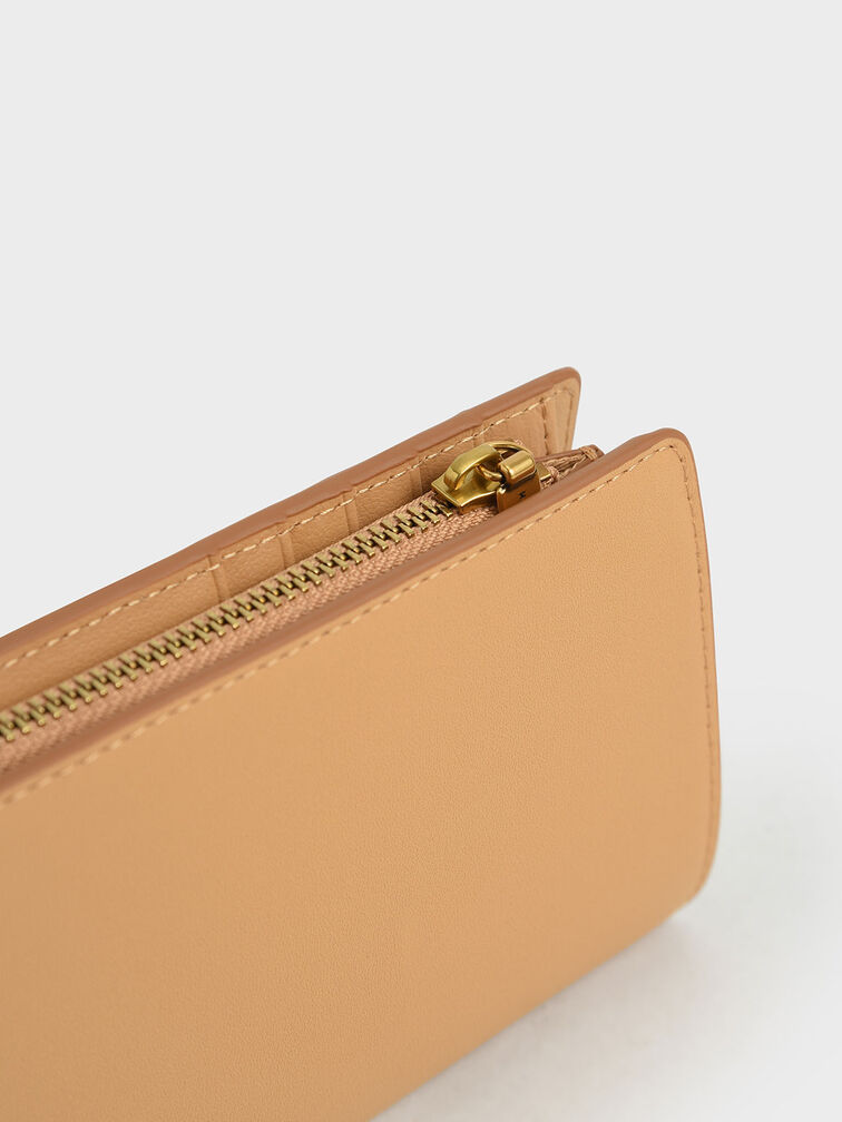 Snap Button Small Wallet, Nude, hi-res