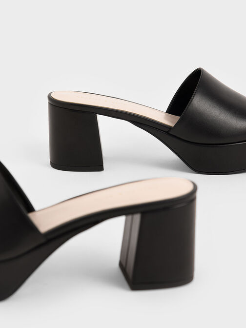 Platform Mules, Black, hi-res