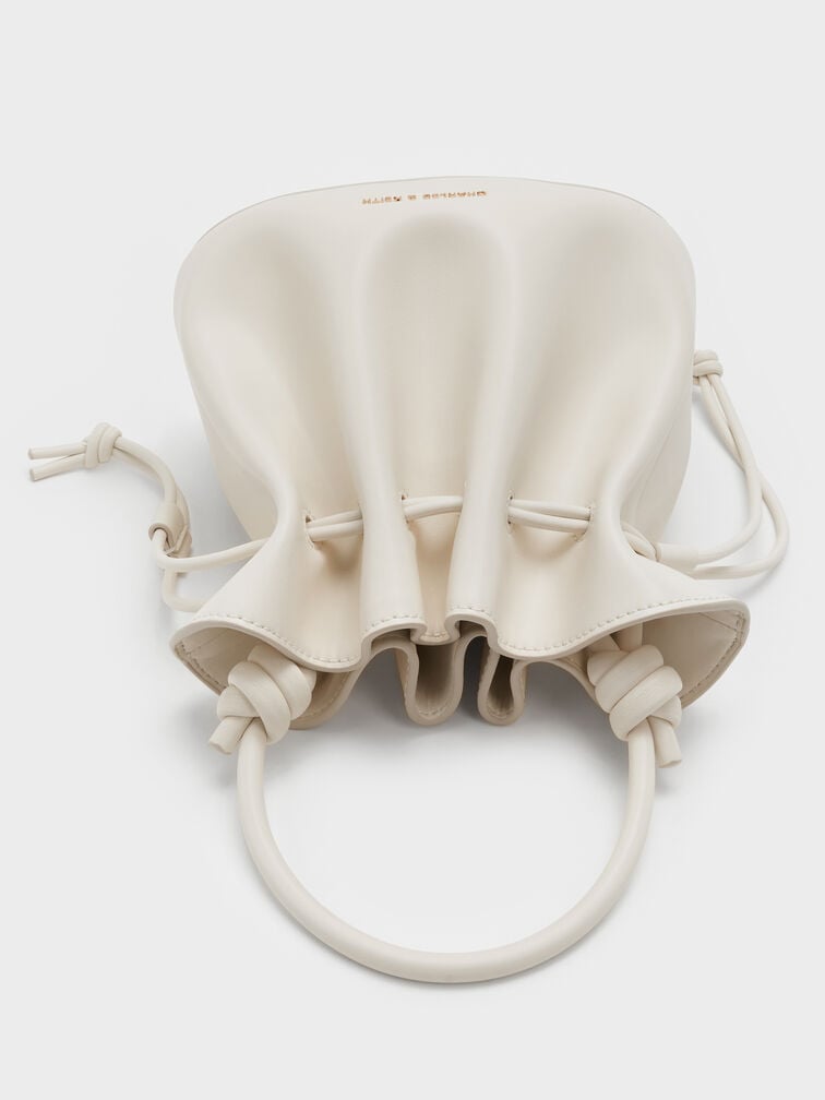 Sammie Drawstring Bucket Bag, Cream, hi-res
