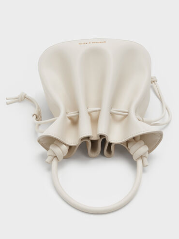 Sammie Drawstring Bucket Bag, Cream, hi-res