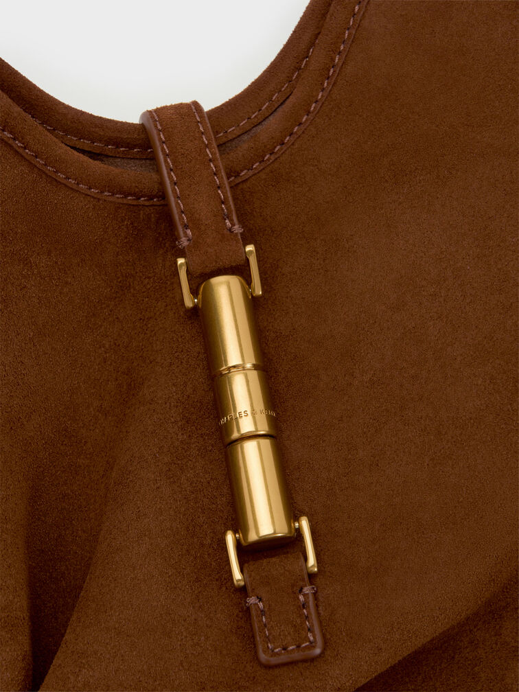 Cesia Metallic-Accent Tote Bag, Pecan Brown, hi-res