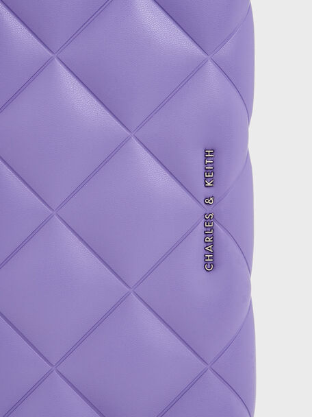 Danika Quilted Long Wallet, Purple, hi-res