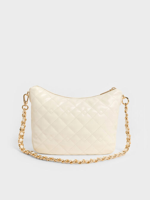 Duo Quilted Slouchy Hobo Bag, Cream, hi-res