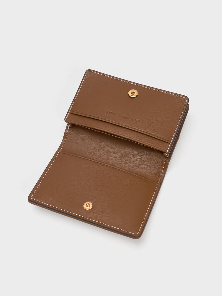 Astra Contrast Trim Wallet, Chocolate, hi-res