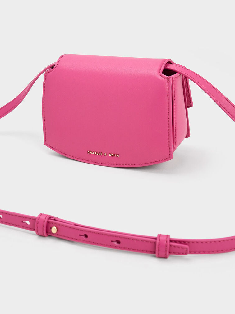 Clover Curved Shoulder Bag, Fuchsia, hi-res