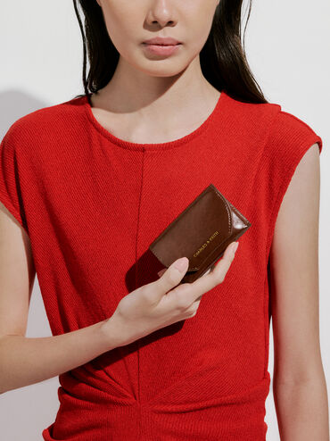 Enola Front Flap Wallet, Dark Brown, hi-res