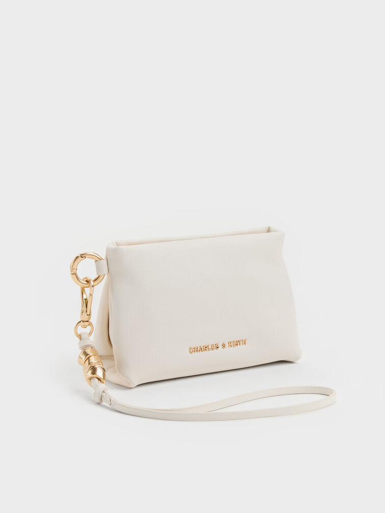 Zephyr Metallic-Accent Wristlet, Cream, hi-res