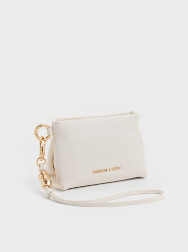 Zephyr Metallic-Accent Wristlet, Cream, hi-res