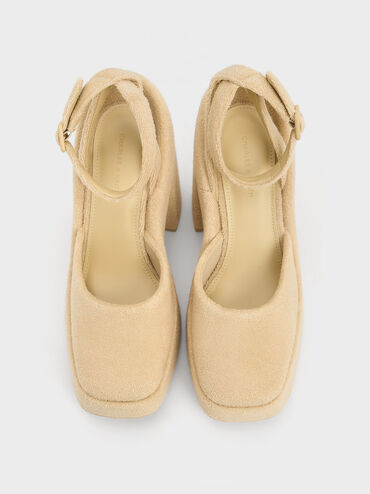 Loey Ankle-Strap Platform Pumps, Beige, hi-res