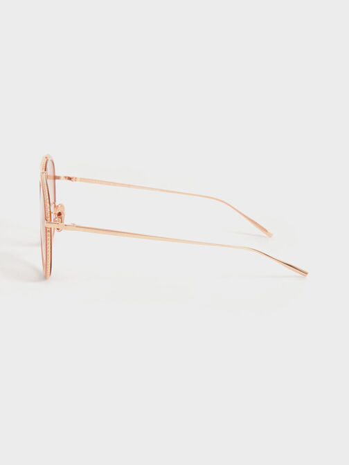Recycled Acetate Gradient Tint Aviator Sunglasses, Pink, hi-res