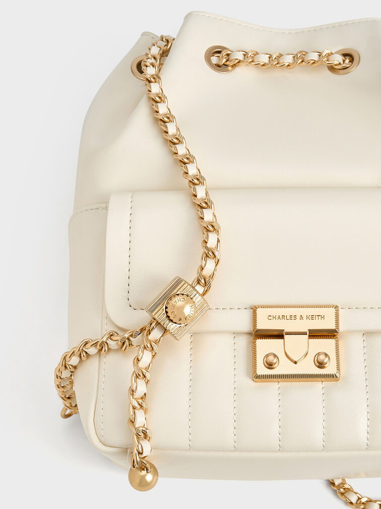 Donna Crinkle-Effect Backpack, Cream, hi-res