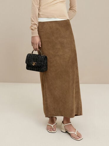 Cressida Tweed Quilted Top Handle Bag, Black Tweed, hi-res