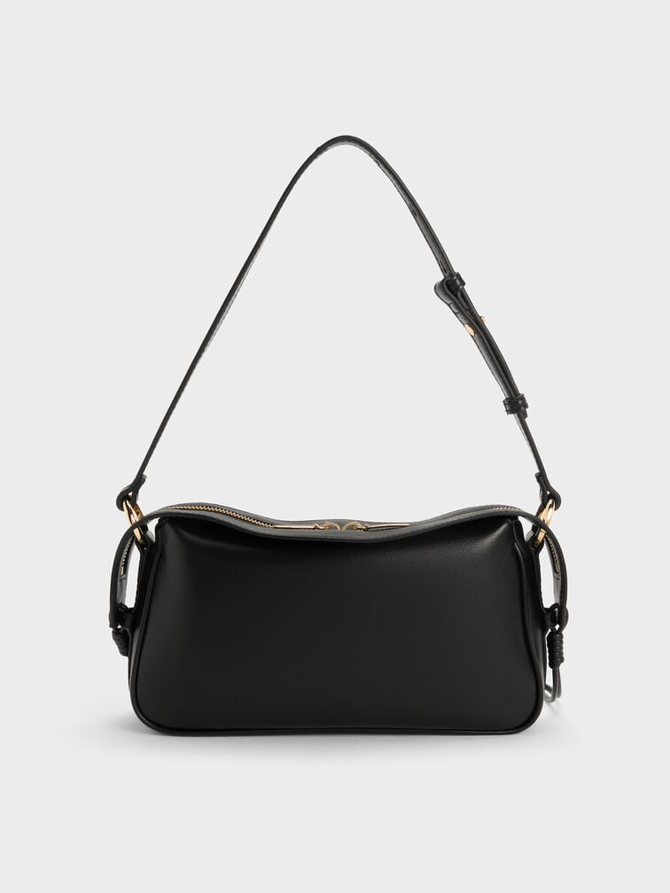 Mini Haylen Braided-Charm Shoulder Bag, Black, hi-res