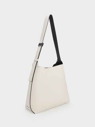 Edna Contrast-Trim Tote Bag, Cream, hi-res