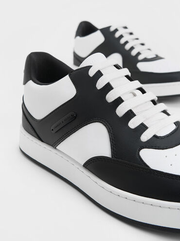Two-Tone Low-Top Sneakers, Black, hi-res