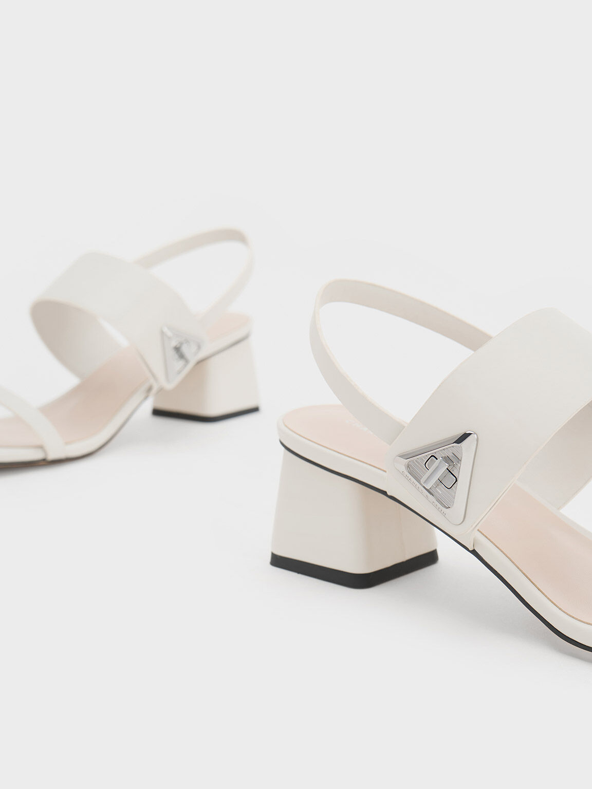 Metallic block heels best sale