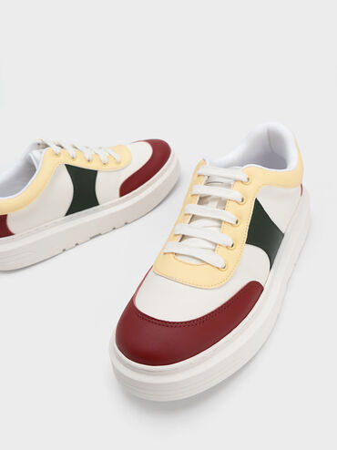 Multicoloured Low-Top Sneakers, Yellow, hi-res