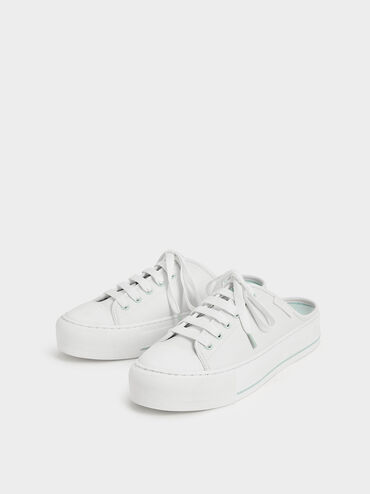 Sylar Heart-Motif Sneaker Mules, Mint Green, hi-res
