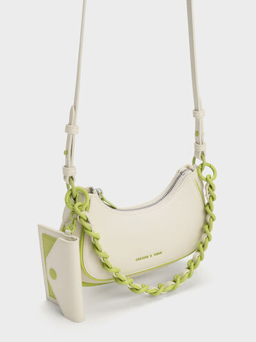 Alouette Curved Shoulder Bag, Cream, hi-res