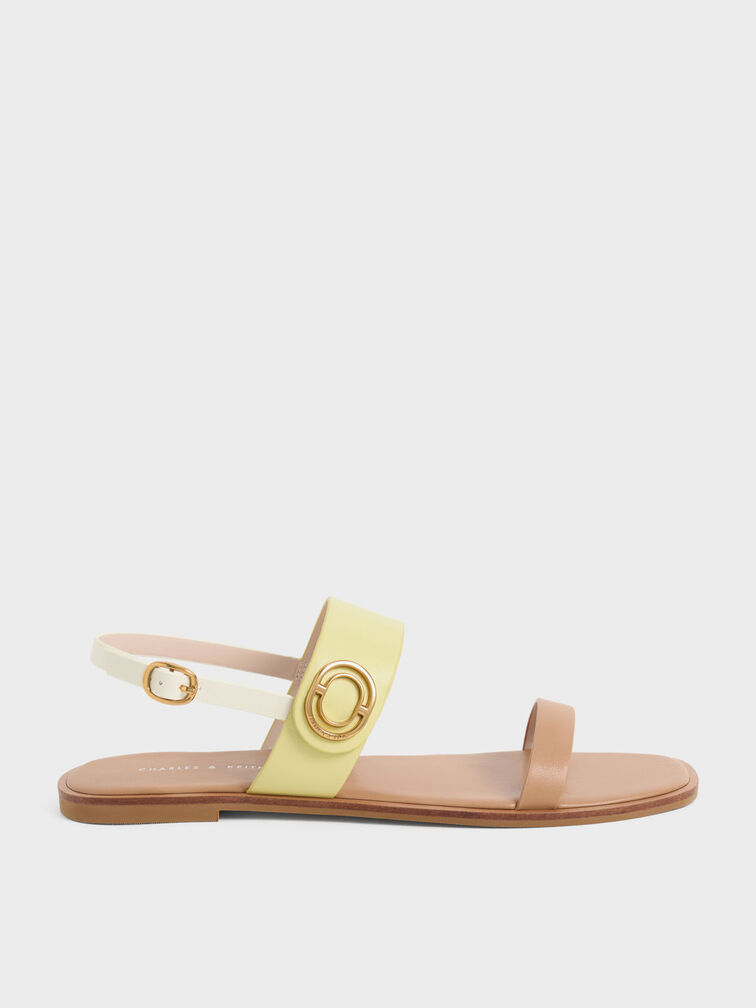 Metallic Accent Back Strap Sandals, Multi, hi-res