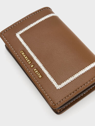 Astra Contrast Trim Wallet, Chocolate, hi-res