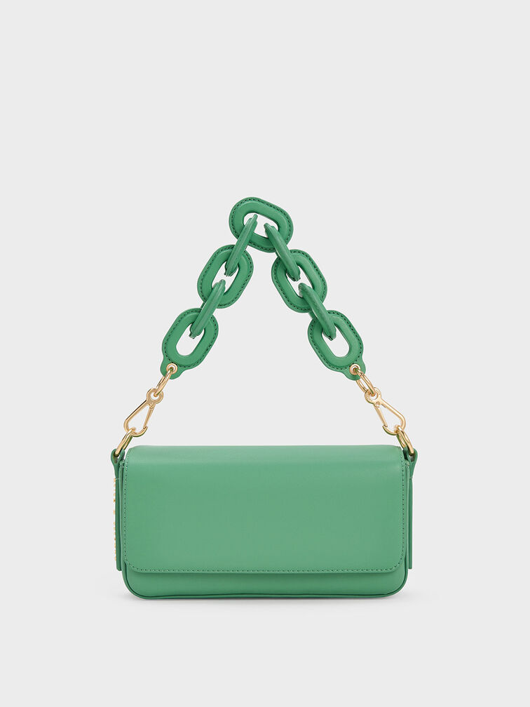 Catena Front Flap Bag, Green, hi-res