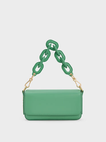 Catena Front Flap Bag, Green, hi-res